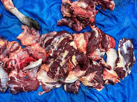 Cut the beef Stock Photos