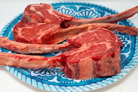 Cut of Beef On a Plate Stock-Fotos
