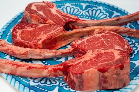 Cut of Beef On a Plate Stock-Fotos
