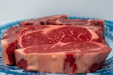 Cut of Beef On a Plate Stock-Fotos