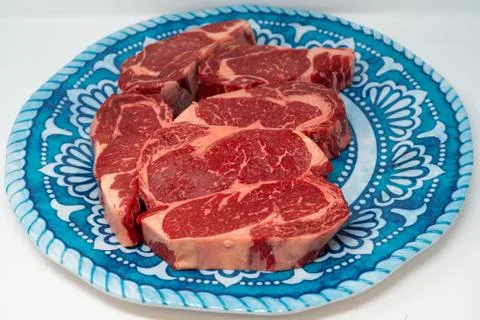 Cut of Beef On a Plate Stock-Fotos