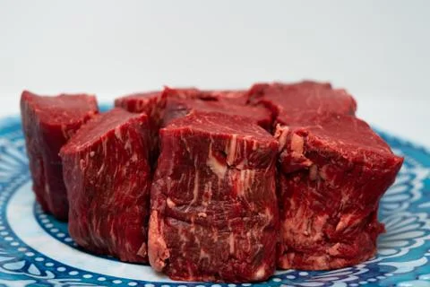 Cut of Beef On a Plate Stock-Fotos