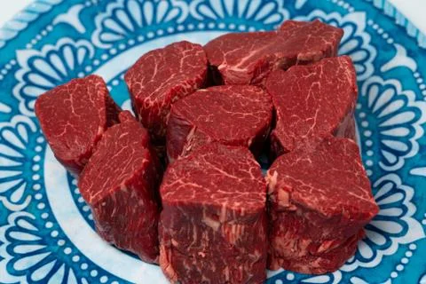 Cut of Beef On a Plate Stock-Fotos