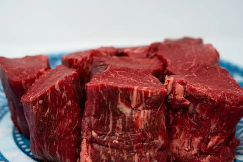 Cut of Beef On a Plate Stock-Fotos
