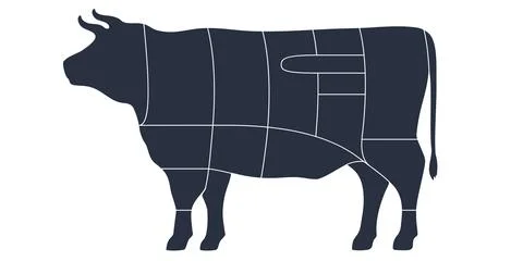 Cut of beef set. Poster Butcher diagram 스톡 일러스트