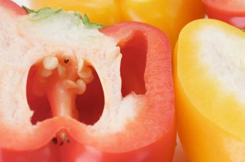 Cut bell pepper Stock Photos