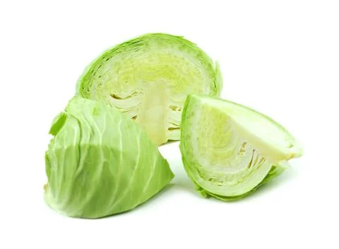 Cut cabbage on white background Stock Photos