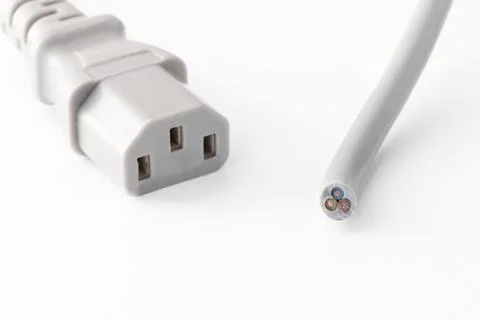 A cut cable with a network plug connector for connecting a computer Fotos Stock