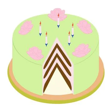 A cut cake colored Иллюстрация