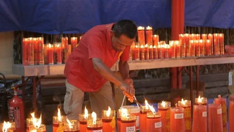 Cut The Candle's Wick Stock Footage 123561985