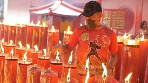 Cut The Candle's Wick Stock Footage 123563481