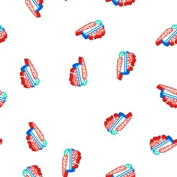 Cut carrot cubes isometric icon seamless pattern Stock Illustration