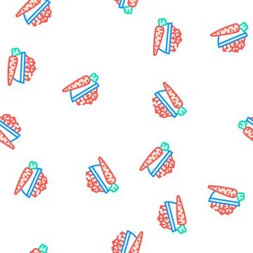 Cut carrot cubes vector seamless pattern Stock Illustration