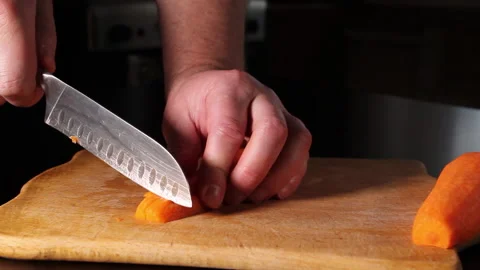 Cut carrots 6 slow Stock Footage 148243200