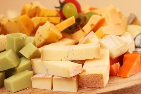 Cut cheese background Stock Photos
