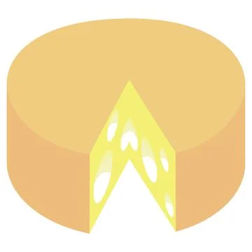 Cut cheese colored Иллюстрация