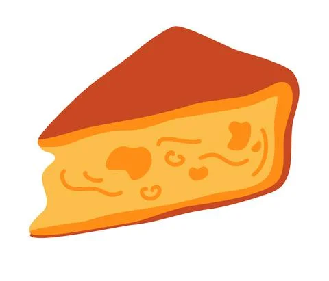 Cut cheese piece. Cut into triangles and slices of delicious cheese. Triangul Stock Illustration