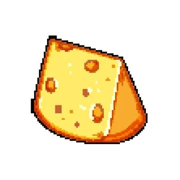 Cut cheese pixel art vector illustration Stock Illustration