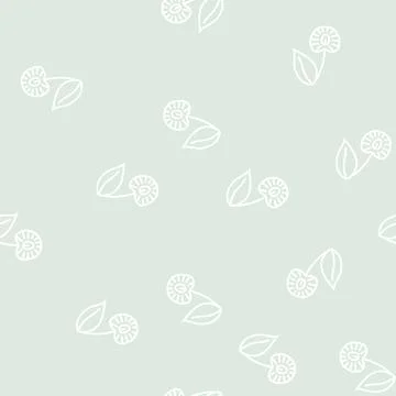 Cut cherry line seamless pattern Stock Illustration