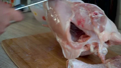 Cut off chicken meat 4K Video stock 100520405