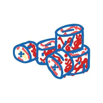 Cut chili pepper icon doodle illustration Stock Illustration