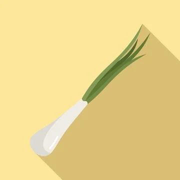 Cut chive icon flat . Chinese onion Illustrazione stock