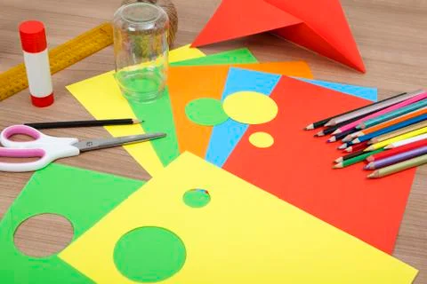 Cut circles of paper 写真素材