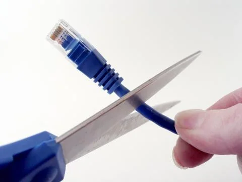 Cut the connection Stock Photos