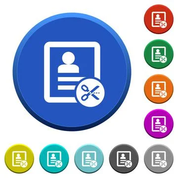Cut contact data beveled buttons Illustrazione stock
