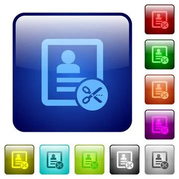 Cut contact data color square buttons 库存插图