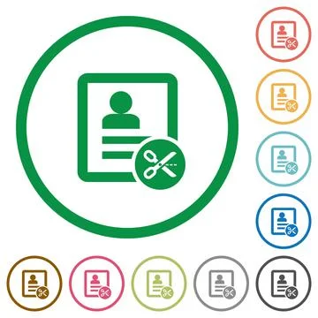 Cut contact data flat icons with outlines イラスト素材