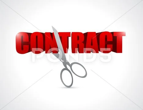 Cut contract concept illustration design Stock Illustration