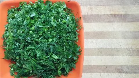 Cut coriander Stock Photos