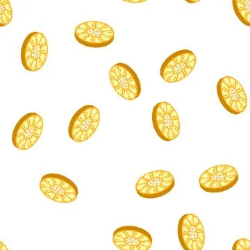 Cut corn isometric icon seamless pattern Stock Illustration