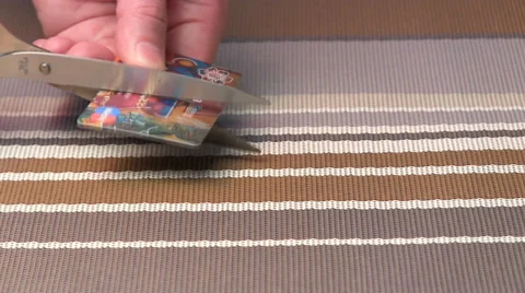 Cut Up Credit Card Stock Footage 33654243