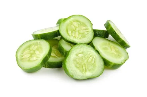 Cut cucumber isolated Stock Photos
