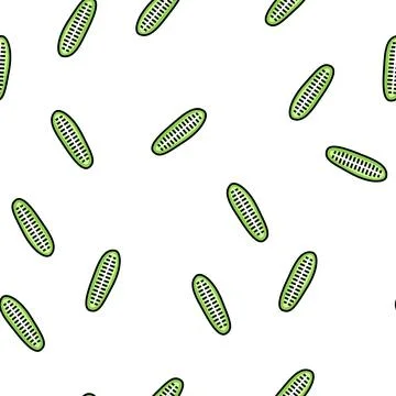 Cut cucumber vector seamless pattern Stock Illustration