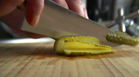 Cut dill pickle 10847 Stock Footage 18089135