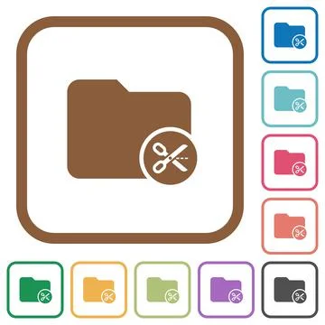 Cut directory simple icons Stock Illustration