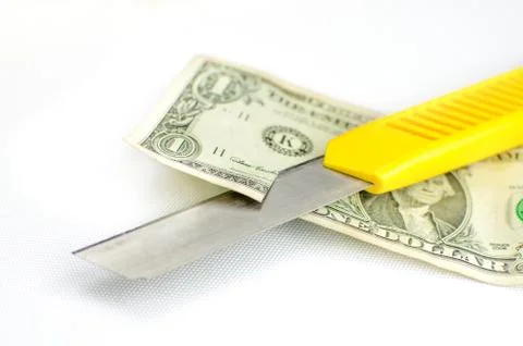 Cut dollar Stockfoto's