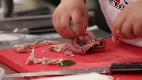Cut down  meat 1 Video stock 312956328