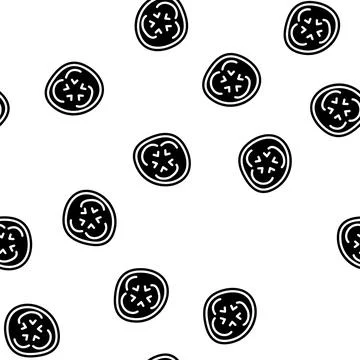 Cut eggplant glyph vector seamless pattern Stock Illustration