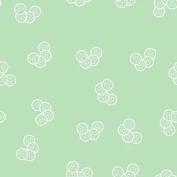 Cut eggplant line seamless pattern Stock Illustration