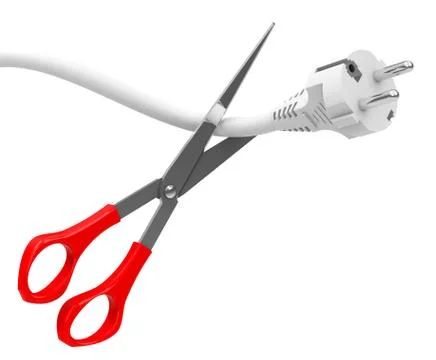 Cut electric bill Stock Illustration