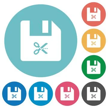 Cut file flat round icons Stock-Illustration