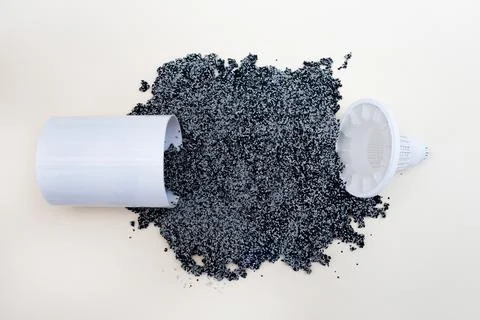 Cut filter for water purification. Replacement filter jug cartridge. Filter Stock Photos