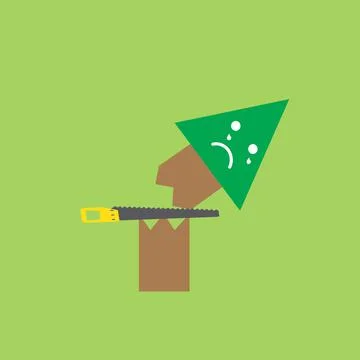 Cut off fir tree Stock Illustration