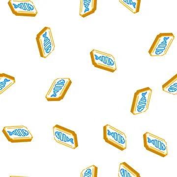 Cut fish isometric icon seamless pattern Stockillustratie