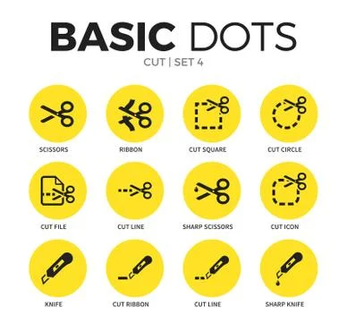 Cut flat icons vector set Stock Illustration