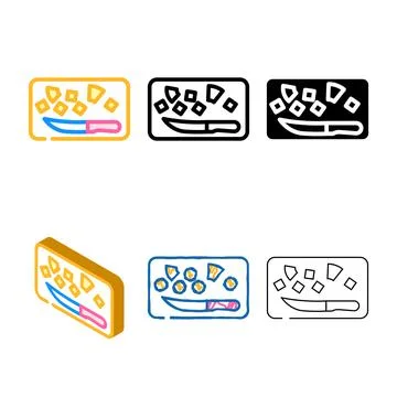 Cut forms knife pineapple color icon vector 스톡 일러스트